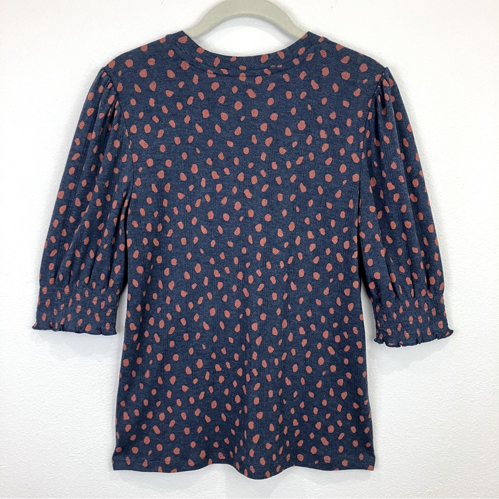 Lucky Brand Puff Sleeve Cotton Knit Top - Picture 3 of 6